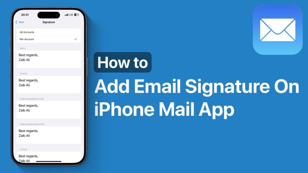 Add Email Signature iPhone