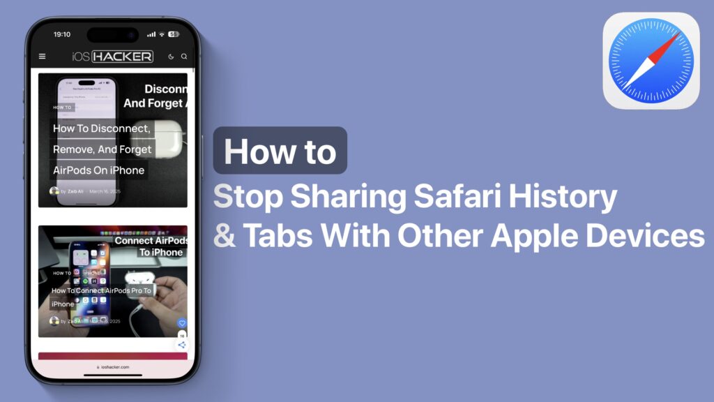 Stop Sharing Web history on Apple Devices