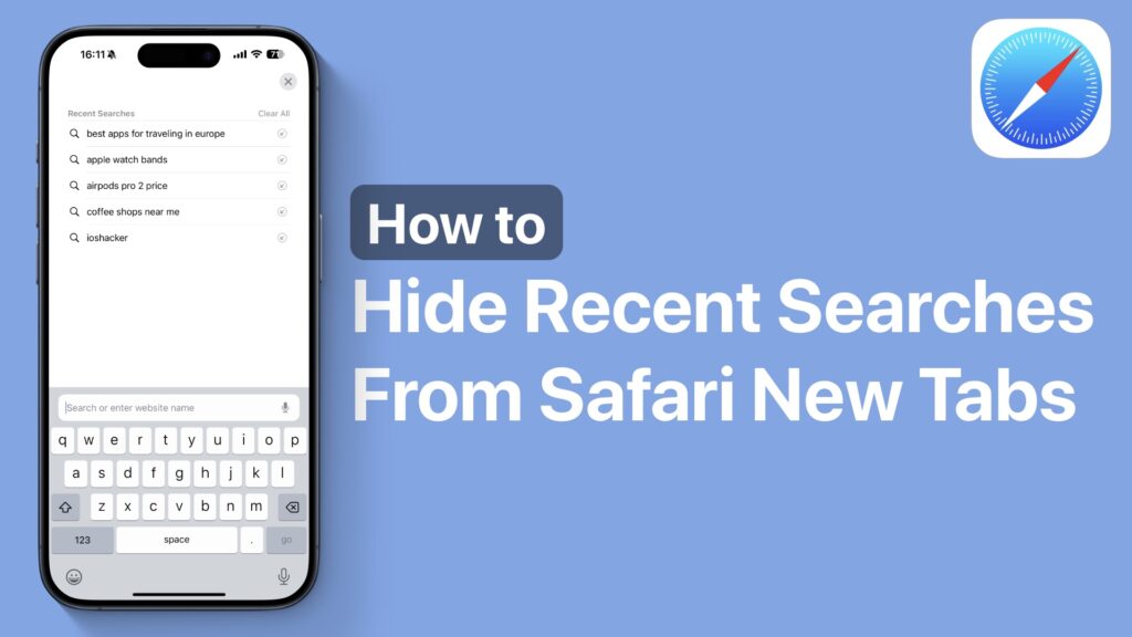 Hide recent searches in Safari