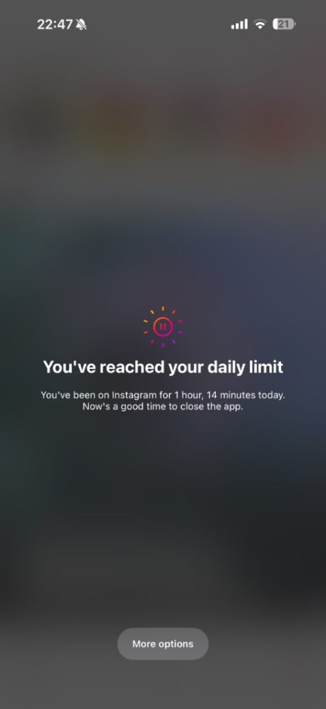 Instagram Daily Limit on iPhone