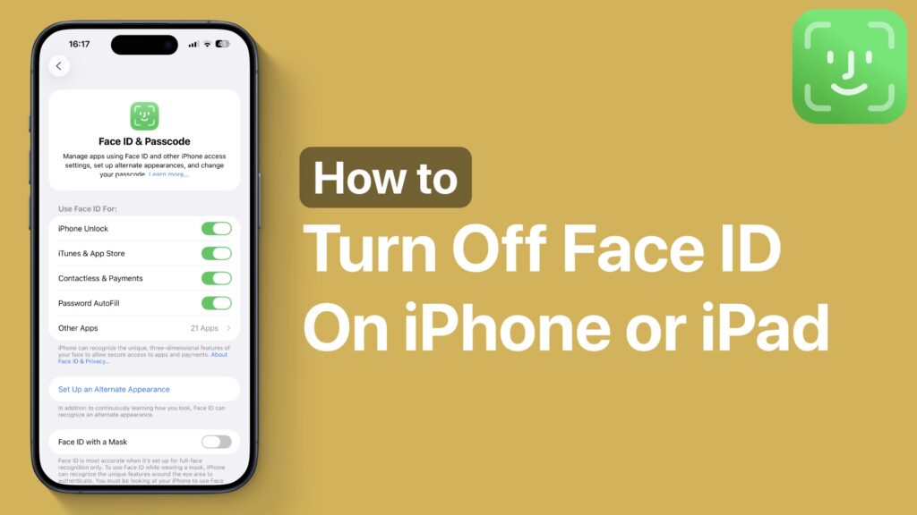 Turn off Face ID