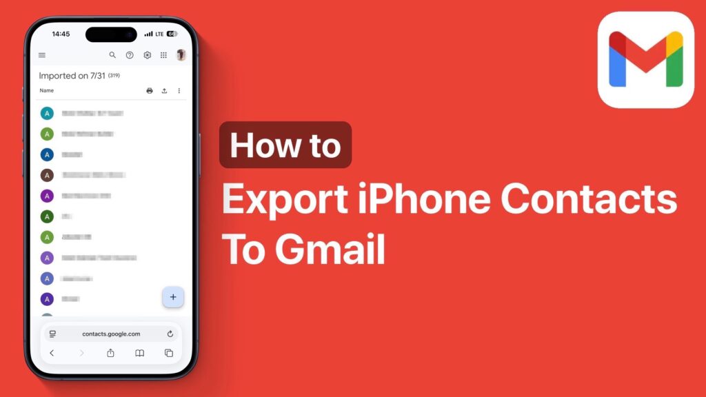 Export iPhone contacts to Gmail