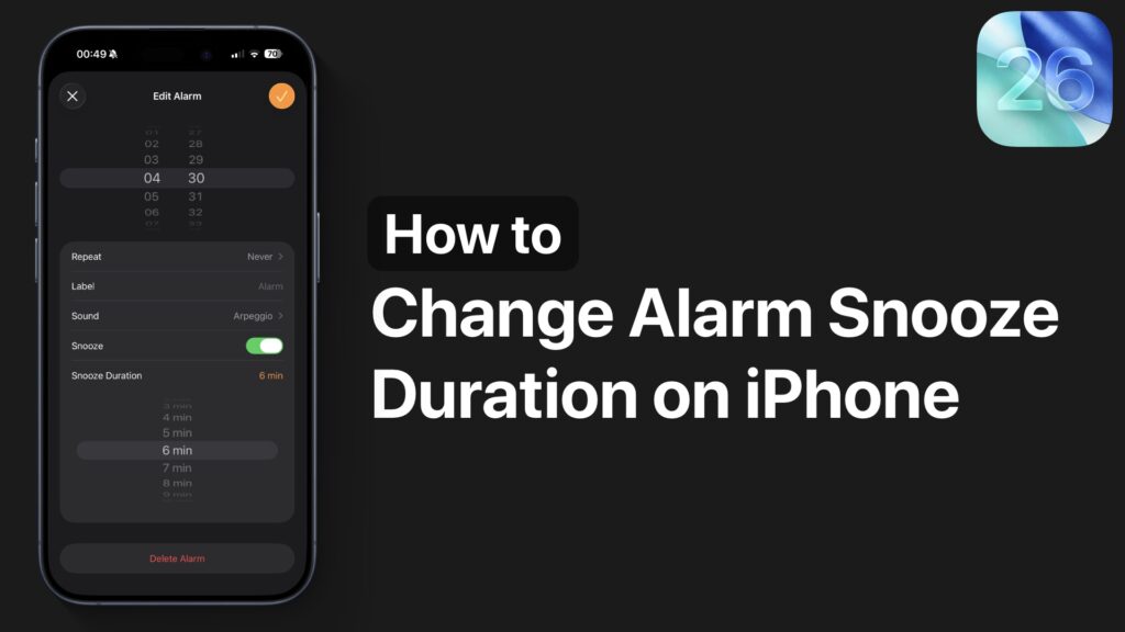 Change Alarm Snooze Duration on iPhone