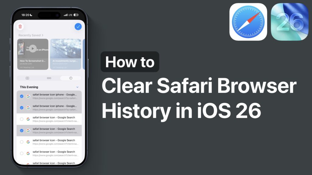 Clear Safari Web Browsing History in iOS 26