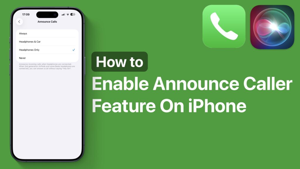Enable announce caller iPhone