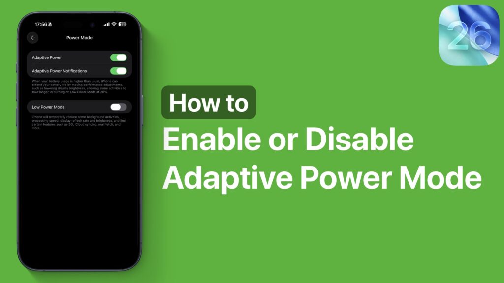 Enable or disable adaptive power mode