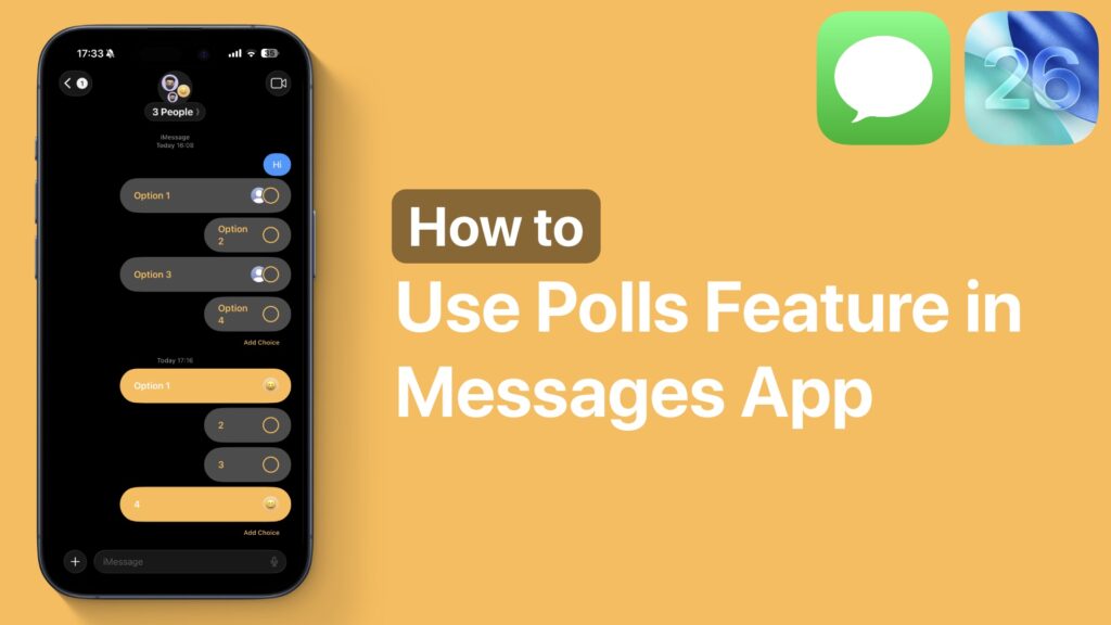 Polls messages app iOS 26