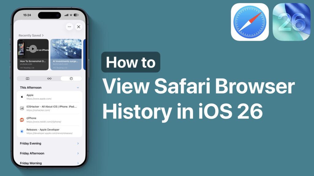 View Safari history in iOS 26