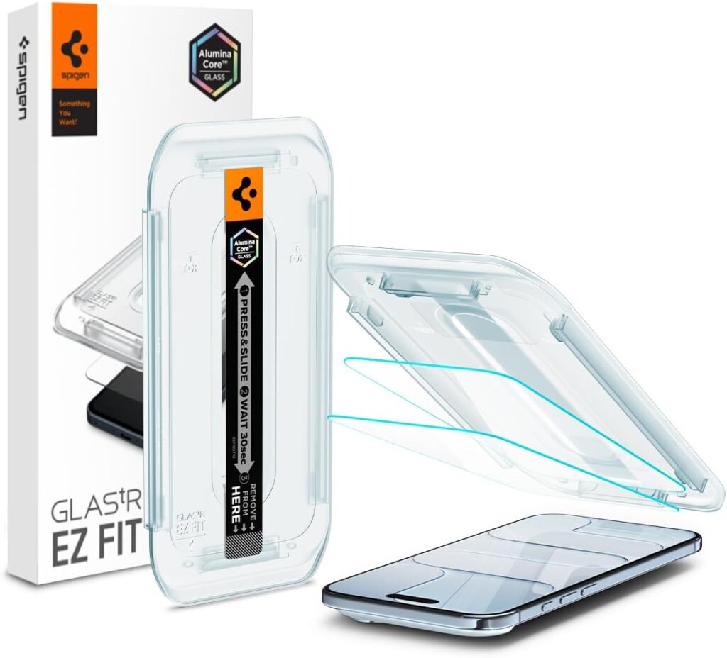 Spigen GLAS.tR EZ Fit AluminaCore Tempered Glass Screen Protector for iPhone Air