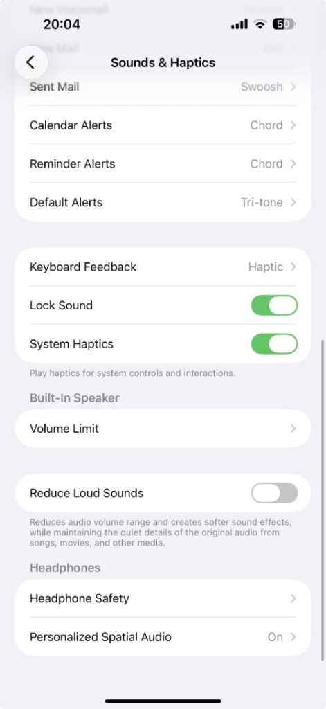 Turn off lock sound iPhone