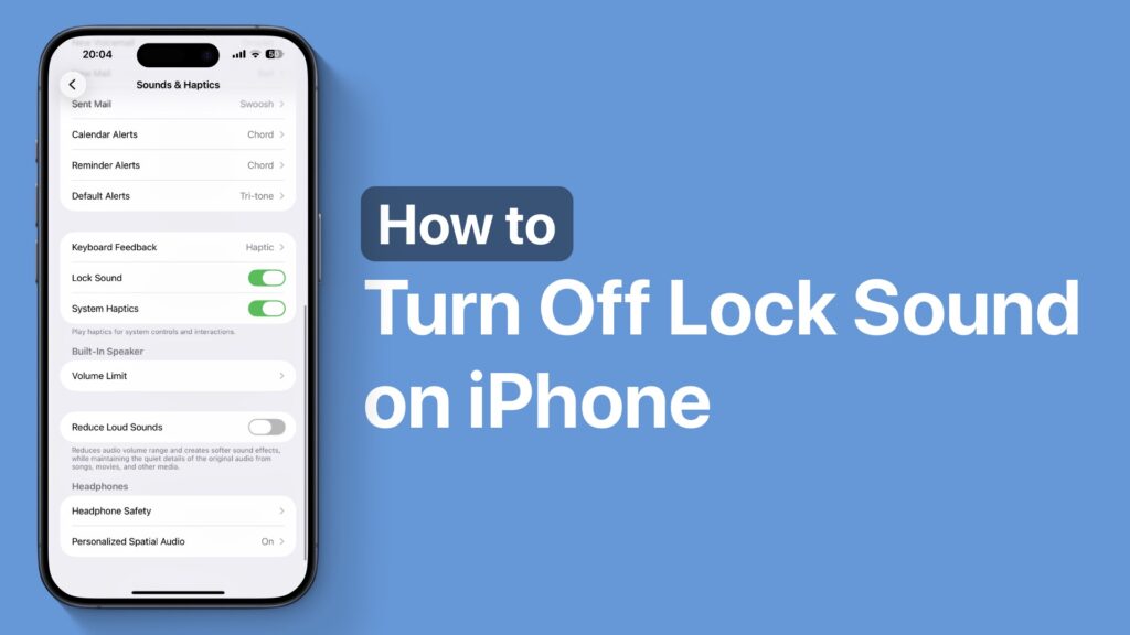 Turn off lock sound