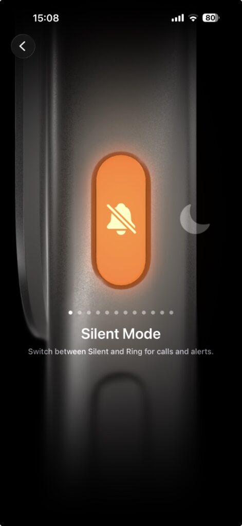 Action button silent mode