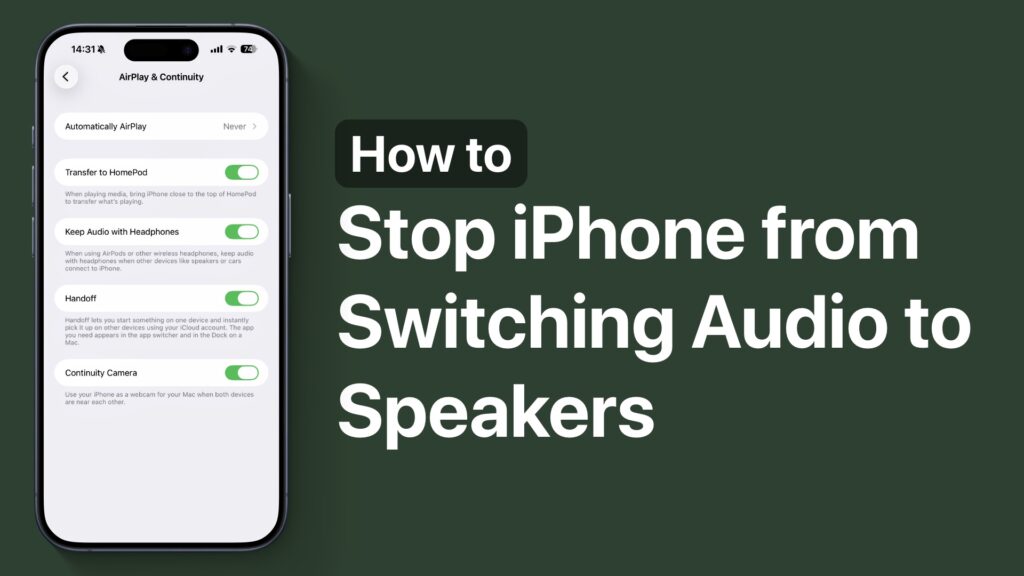 Stop iPhone from Switching to speakers
