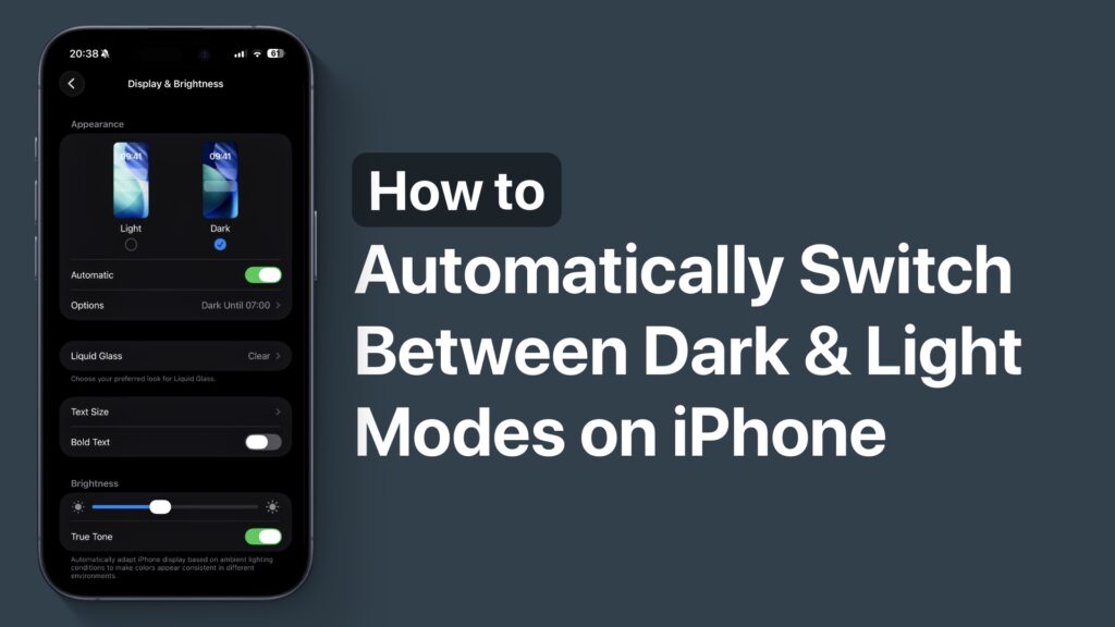 Automatically switch between light and dark mode on iPhone