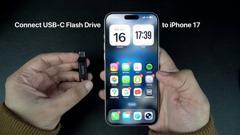 Connect a USB-C Flash Drive to iPhone 17