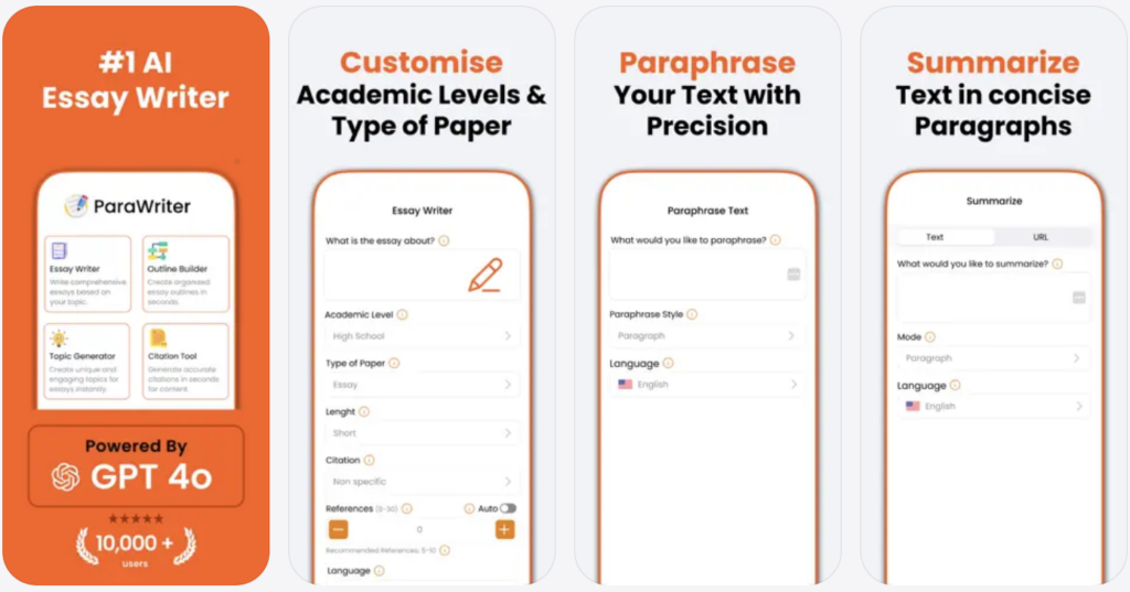 AI Essay Writer - ParaWriter
