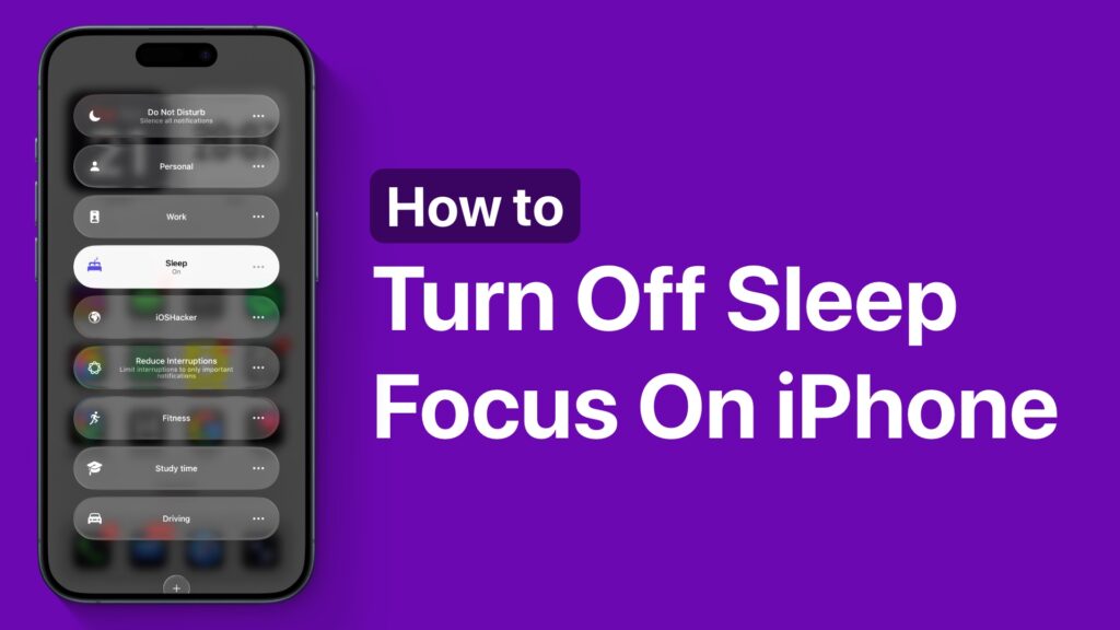 Turn off sleep focus iPhone