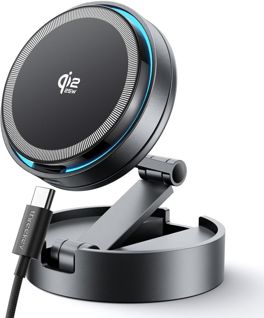 THREEKEY Qi2 25W Certified MagSafe Car Mount Charger