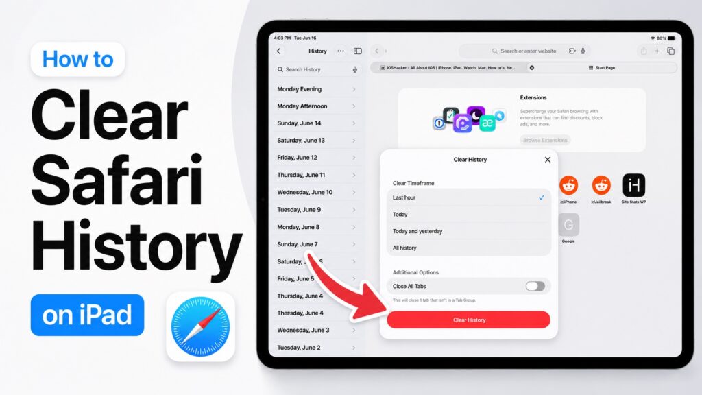 How to clear Safari History on iPad