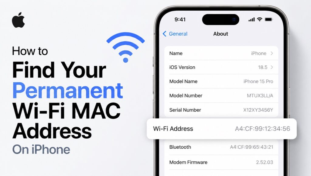 Find Wi-Fi Mac address on iPhone