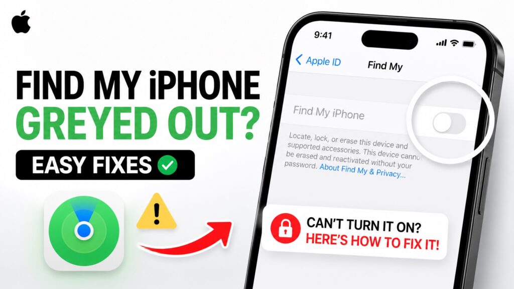Fix Find My toggle grayed out