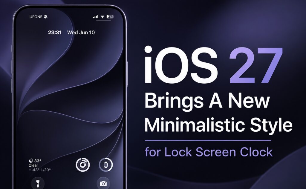 Small Clock design iOS 27 Lock Screen