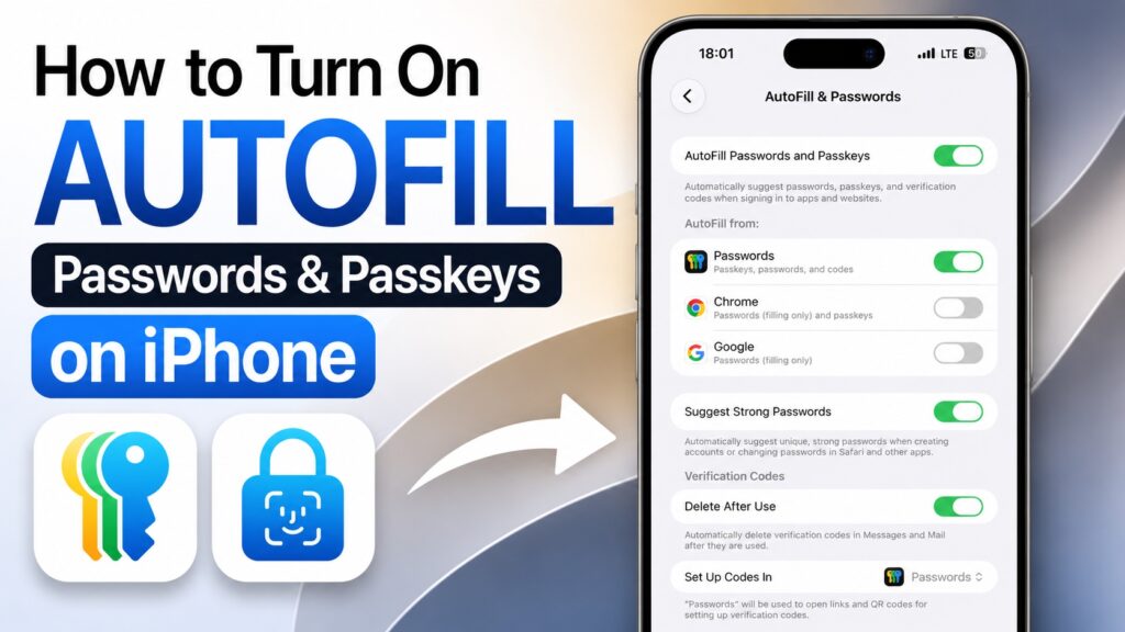 Turn On AutoFill & Passwords on your iPhone