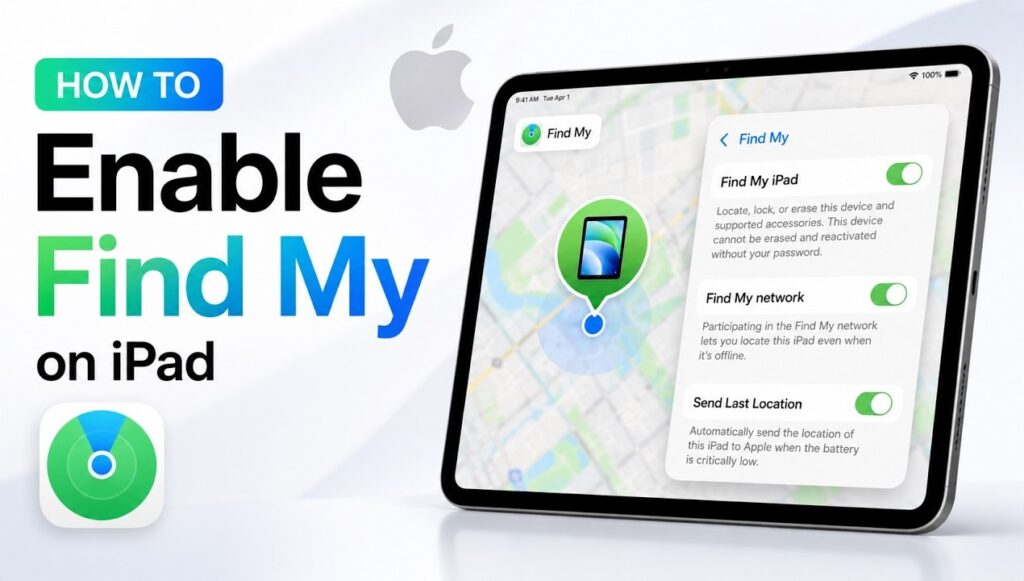 Enable Find My iPad