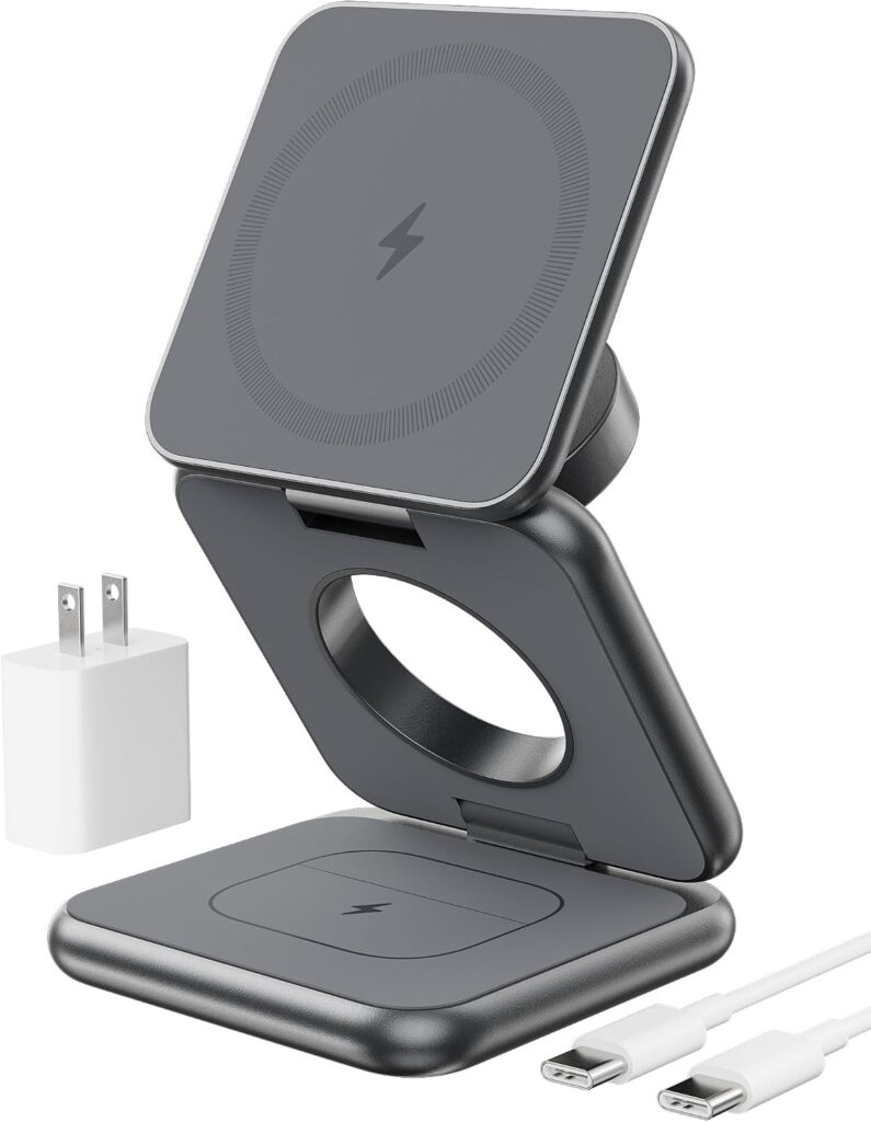KU XIU Foldable 3-in-1 Magnetic Wireless Charging Station