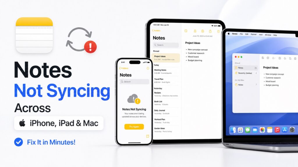 Fix Notes not syncing between iPhone and Mac
