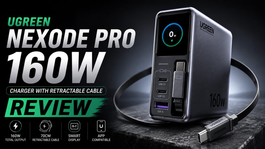 UGREEN Nexode Pro 160W Charger With Retractable Cable