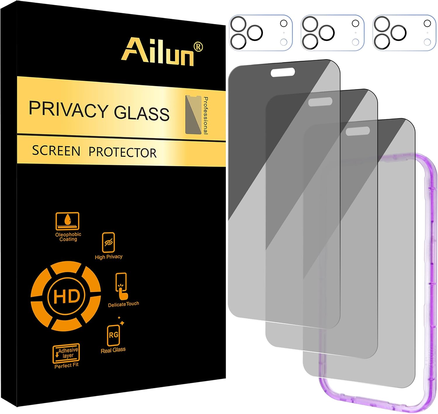 Ailun Privacy Screen Protector+Camera Lens Protector